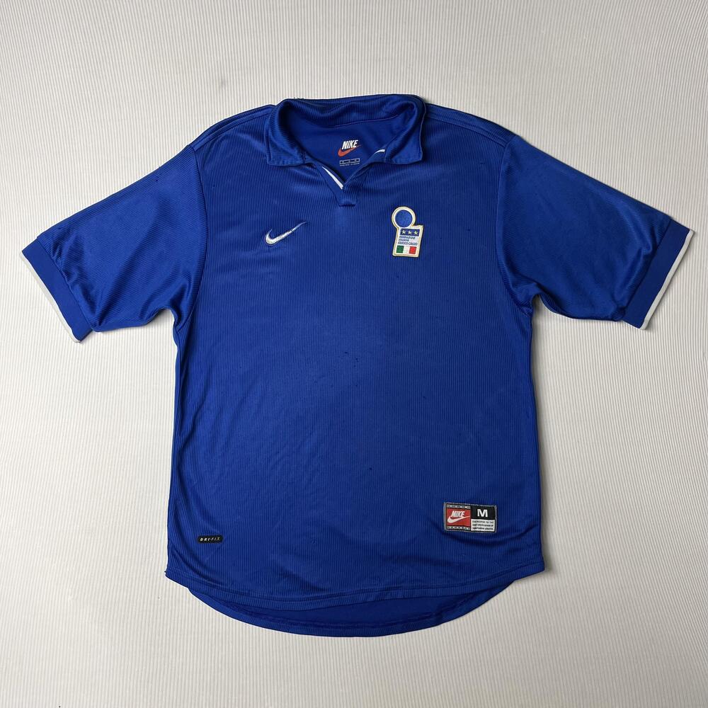 Vintage Italy National Team Jersey Mens Medium Blue Soccer Football Nike Dri-FIT